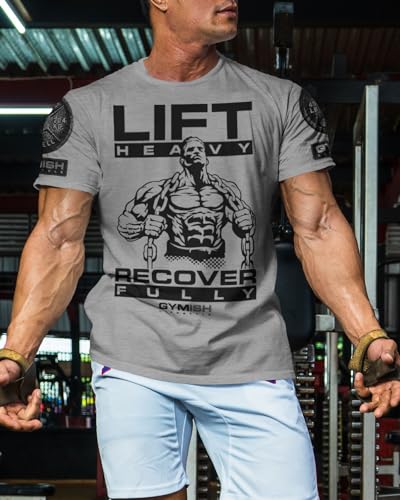 Lift Heavy Recover Fully T-Shirts for Workout, Funny Gym Shirt for Men