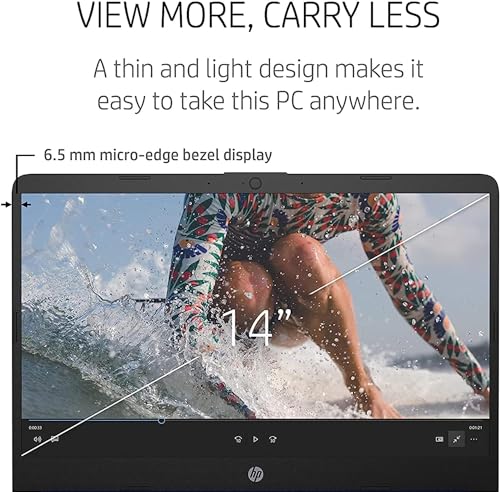 HP Stream 14-inch Ultra-Thin Laptop for Students and Business - 1-Year Office 365, Intel Quad-Core Processor, 8GB RAM, 64GB eMMC, HD Display, 12H Long Battery, HD Webcam, Win11 in S Mode with Mouse