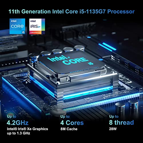 Intel NUC 11 NUC11PAHI5 Panther Canyon Mini PC, i5-1135G7, 16GB RAM, 512GB SSD, Mini Computers Windows 11 Pro for Business Home Office, Support 8K/WiFi 6/4K Quad Display/Bluetooth 5/Thunderbolt 3