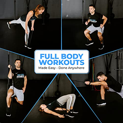 Pull Up Assistance Resistance Bands by Iron Core Fitness- Strength Power Flexibility Training at Home or Gym. Ebooks and Workout Chart Included.