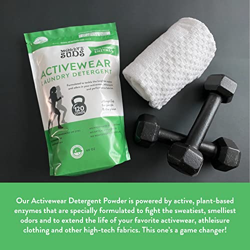 Molly's Suds Active Wear Laundry Detergent | Natural Extra Strength Laundry Powder, Stain Fighting for Performance Fabrics and Sensitive Skin | 120 Loads