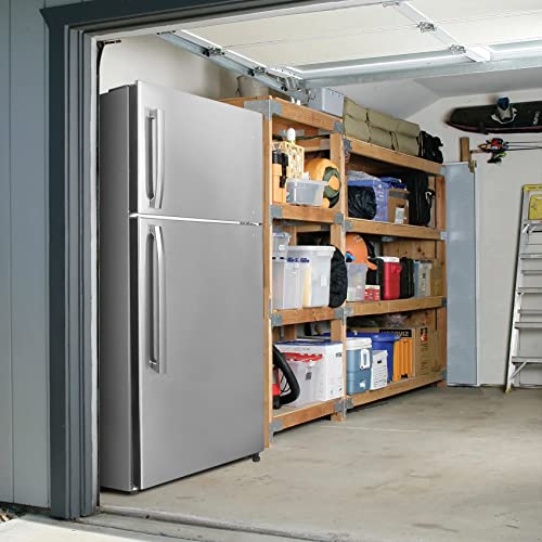 SMETA Stainless Steel Refrigerator, 18 Cu. Ft Garage Fridge with Top Freezer for Office, Home, Frost Free, Full Size with Led