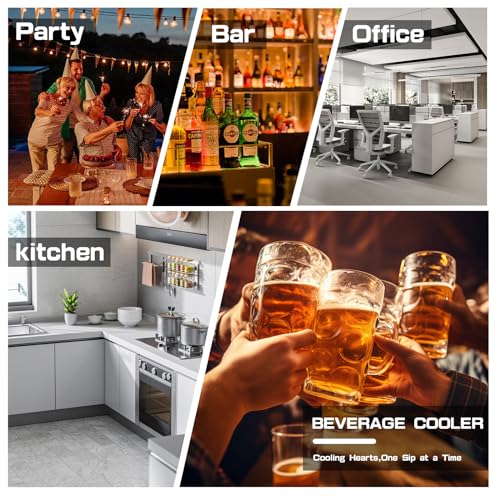 1.3 Cu.ft Beverage Refrigerator Cooler, 60 Can Mini Fridge with Glass Door, Digital Temperature Display for Soda, Beer or Wine For Office or Bar with Adjustable Removable Shelves