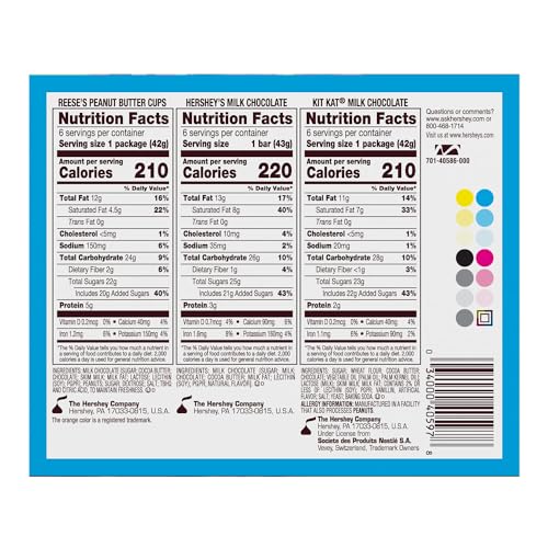 HERSHEY'S, KIT KAT and REESE'S Assorted Milk Chocolate Candy Variety Box, 27.3 oz (18 Count)