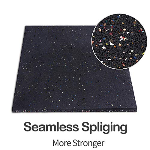 MYOYAY 25MM 4PCS Eco-Sports Interlocking Tiles 20"x20"x1” Thick Interlocking Rubber Gym Flooring Eco-Sport Rubber Floor Tiles Gym Rubber Flooring Mats Heavy Duty Rubber Exercise Equipment Mats