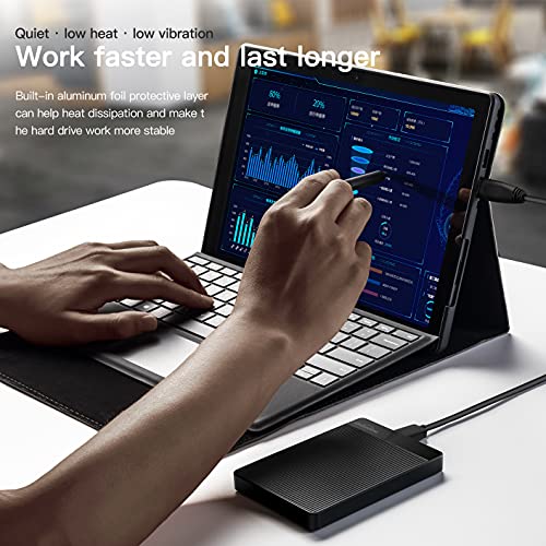 UnionSine 5TB Ultra Slim Portable External Hard Drive USB3.0 HDD Storage Compatible for PC, Desktop, Laptop, Xbox One, Xbox one, PS4(Black) HD2510