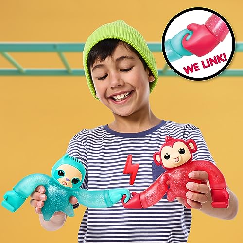 Little Live Pets Hug n' Hang Zoogooz - Mookie Monkey. an Interactive Electronic Squishy Stretchy Toy Pet with 70+ Sounds & Reactions. Stretch, Squish & Link Their Hands Medium