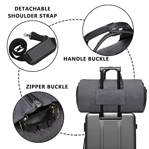 Convertible Garment Bag with Shoulder Strap, Modoker Carry on Garment Duffel Bag for Men Women - 2 in 1 Hanging Suitcase Suit Travel Bags (Black)