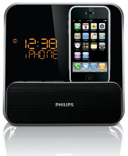 Philips DC315/37 Speaker System for 30-Pin iPod/iPhone with LED Clock Radio (Black)