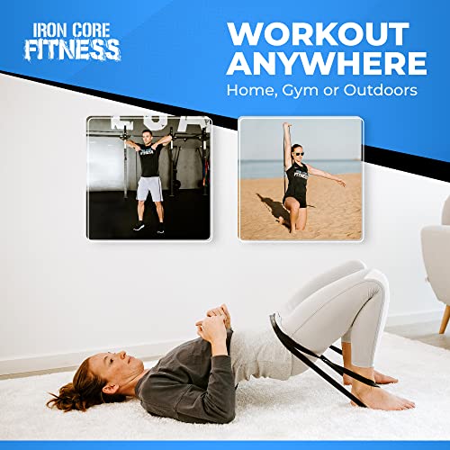 Pull Up Assistance Resistance Bands by Iron Core Fitness- Strength Power Flexibility Training at Home or Gym. Ebooks and Workout Chart Included.