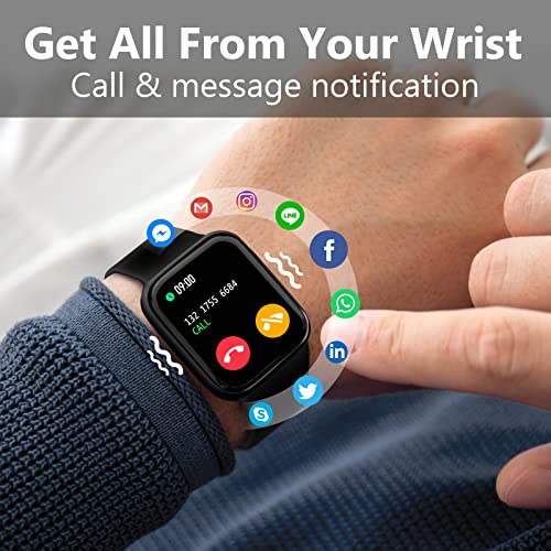Smart Watch for Man/Women Fitness Tracker SmartWatch for Android/iOS Phones 1.83" Full Touch Screen with Heart Rate/Sleep Monitor, Step Counter, IP68 Waterproof Smart Watches