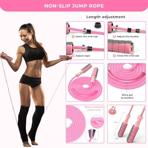 Multipurpose 3-Section Yoga Pilates Bar Set with Resistance Bands and Jump Rope | Travel-Friendly Home Gym Equipment for Men and Women of All Heights | Complete Body Fitness Workout Set
