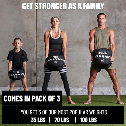 Elite Sports Workout Sandbag, Heavy-Duty Strongman Sand Bags for Full-Body & Core Training, Weight Lifting, Combat Conditioning