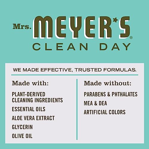 MRS. MEYER'S CLEAN DAY Hand Soap Refill, Made with Essential Oils, Biodegradable Formula, Basil, 33 fl. oz
