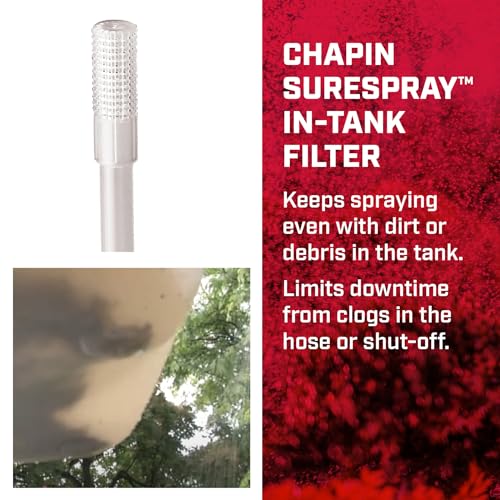 Chapin 20000 Made in USA 1 -Gallon Lawn and Garden Pump Pressured Sprayer, for Spraying Plants, Garden Watering, Weeds and Pests, Polypropylene, Translucent White