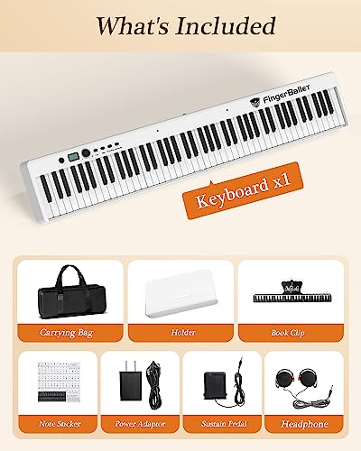 Portable Piano Keyboard, Semi-Weighted Folding Digital Piano 88 Light Up Key, Full Size, Wood Grain, Electric Piano Keyboard w/MIDI Bluetooth, Suitable for Adult, Toddler, Kids