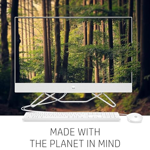 HP Newest All-in-One Desktop, 21.5" FHD Display, 12GB RAM, 1TB Storage (512GB SSD with P500 500GB External SSD), Intel Dual-Core Processor, Webcam, HDMI, Bluetooth, Mouse and Keyboard, Windows 11