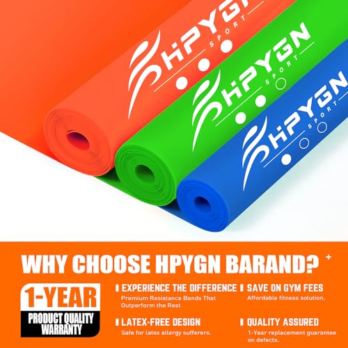 Resistance Bands, Exercise Bands, Physical Therapy Bands for Strength Training, Yoga, Pilates, Stretching, Stretch Elastic Band with Different Strengths, Workout Bands for Home Gym