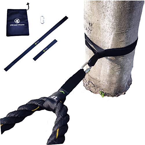J Bryant Fitness Extra Length Outdoor Battle Rope Anchor Strap Kit Accessories Sport for Rope Easy Setup Home Gym Muscle Workout Equipment | 19" | 31" | 59" Length