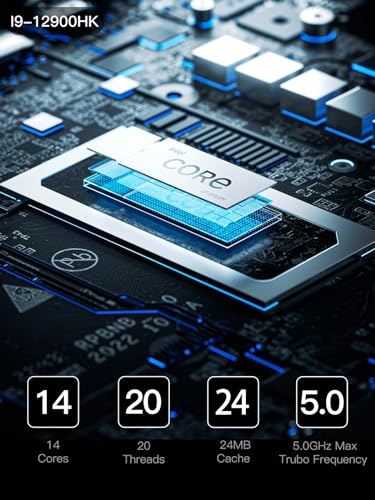 MINISFORUM UN1290 Mini PC 12th Gen Core i9-12900HK(14C/20T) Mini Computer 32G RAM+1TB SSD, HDMI/DP/USB-C 4K@60Hz Outputs, 2.5'' HDD Slot, WiFi 6E/BT5.2/2.5G LAN, 4xUSB Port Desktop Computer