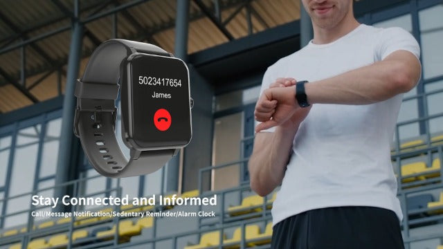 GRV Smart Watch for iOS and Android Phones (Answer/Make Calls), Watches for Men Women IP68 Waterproof Smartwatch Fitness Tracker Watch with Heart Rate/Sleep Monitor Steps Calories Counter (Black)