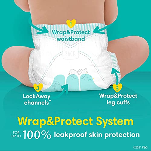 Pampers Baby Diapers and Wipes Starter Kit, Swaddlers Disposable Sizes 1 (198 Count) & 2 (186 Count) with Sensitive Water Based 12X Multi Pack Pop-Top Refill (1008 Count)