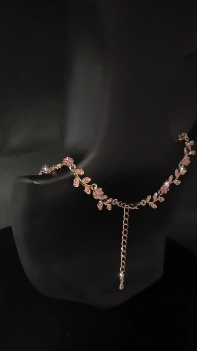 Austrian Crystal Rhinestone Choker Necklace Dangle Earring Link Bracelet Jewelry Set for Brides Bridesmaid Prom Costume Accessories for Women