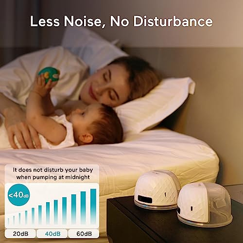 Paruu P10 Hands-Free Breast Pump Wearable, 338mmHg Strong Suction, Low Noise, 4 Modes & 9 Levels, Electric Breast Pump Portable, Smart Display, 19/21/24/28mm Insert/Flange, 2 Pack (White)