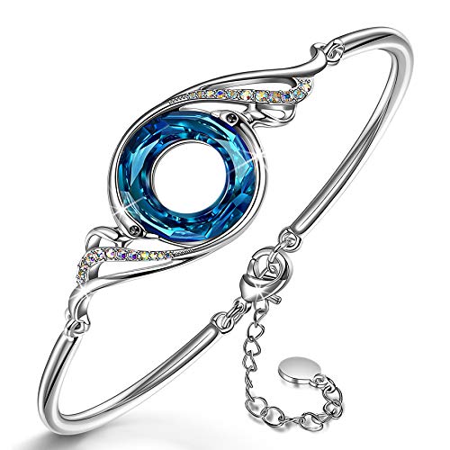 Kate Lynn "Rise From the Ashes" Phoenix Bracelet Made with Crystals from Austria, Adjustable Bangle Bracelet for Women 7"+2", Packaged with Jewelry Box, Birthday Gift for Women, Symbol of Luck and Renewal