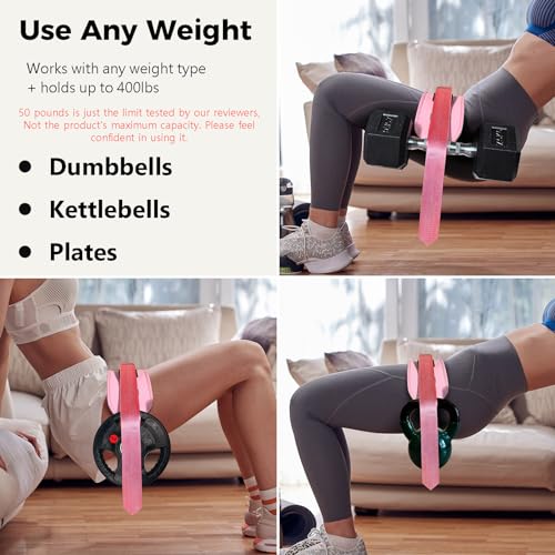 Latest Generation HOOJAKU Hip Thrust Belt, Easy to Use with Dumbbells, Kettlebells, or Plates, Booty Belt for Hip Thrust with Slip-Resistant Padding for the Gym, Home and Workouts