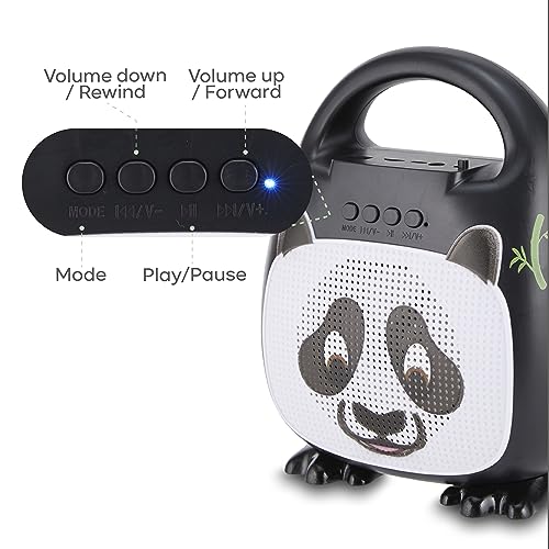 Singimals Kids Karaoke Speaker with Microphone - Unleash Your Child's Inner Superstar, Bluetooth v5.1, 12H Playtime, 5W Speaker, Multicolor LED Lighting, Bam Bam The Panda