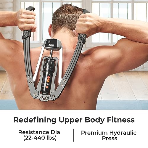 Lifepro Arm Exercise Hydraulic Power Twister Arm and Chest Exerciser - Chest Expander and Arm Workout Exercise Machine Adjustable 22-440lbs, Bicep Strengthener, Chest Workout Equipment Torsion Bar