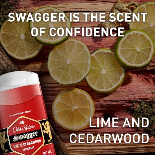 Old Spice Aluminum Free Deodorant for Men, Swagger Scent, 3.8 oz (Pack of 3)