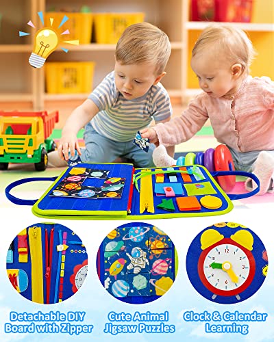 Exorany Busy Board Montessori Toys for 1 2 3 4 Year Old Boys & Girls Birthday Gifts, Sensory Toys for Toddlers 1-3, Educational Travel Toys, Preschool Activities for Learning Fine Motor Skills
