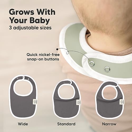 8-Pack Organic Baby Bibs for Girls & Boys - Teething Baby Bib, Baby Boy Bibs, Baby Girl Bibs, Newborn Bibs, Baby Drool Bibs for Infant, Toddler, Bibs for Baby Boy, Bibs for Baby Girl (Basics)