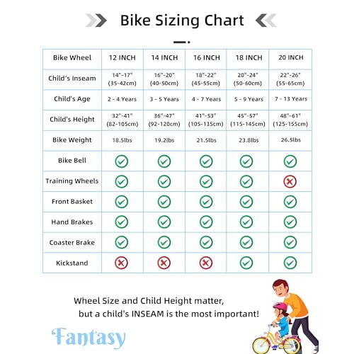 JOYSTAR Girls Bike for 2-12 Years Old Toddlers and Kids, 12" 14" 16" Kids Bike with Training Wheels, 20 Inch Kid's Bicycle with Kickstand, Retro Style Kids Bikes