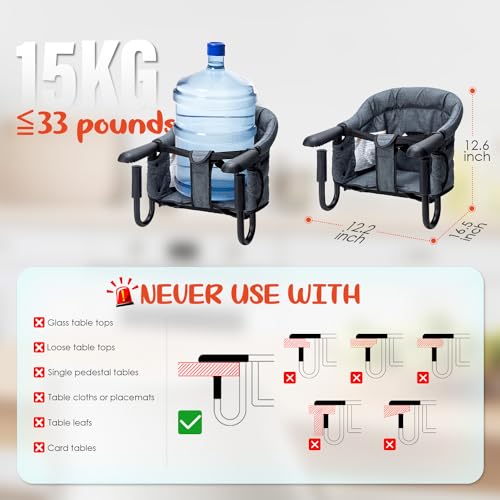 Hook On Chair,Portable High Chair with Storage Bag - Hook On, Clip On, and Fast Table Chair with Removable Seat for Home and Travel