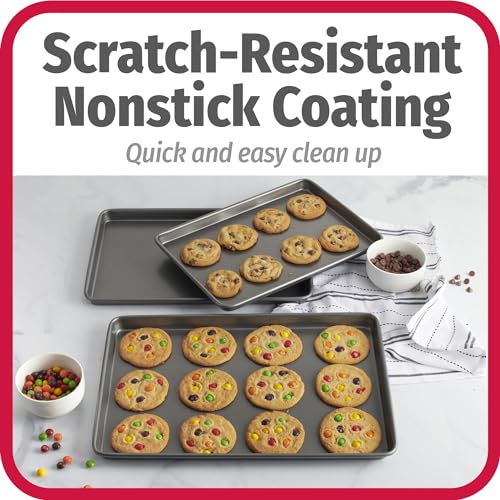 Goodcook Nonstick Steel 3-Piece Cookie Sheet Set