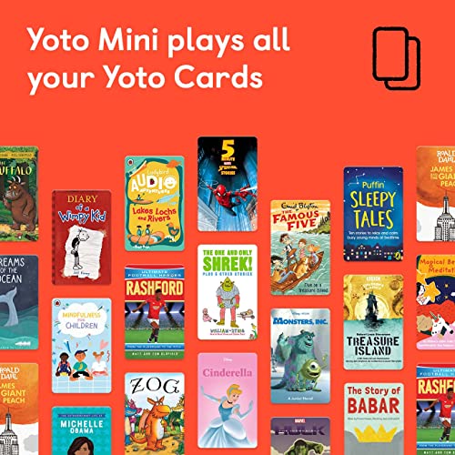 Yoto Mini (2024 Edition) + Make Your Own Card – Kids Screen-Free Bluetooth Audio Player, All-in-1 Travel Device Plays Stories Music Podcast Radio Ok-to-Wake Clock, Use as Speaker or with Headphones