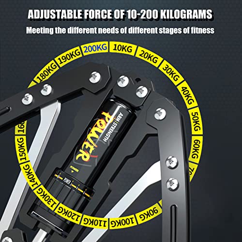 Arm Exercise Equipment Chest Workout - Hydraulic Power Twister 10 Gears Adjustable 22-440lbs,Chest Exerciser for Men,Arm Workout Equipment,Thick Steel Wear-Resistant, Non-Slip Handle PU Rubber