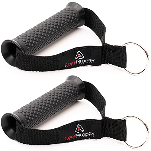 Core Prodigy Heavy Duty Exercise Handles - Grip Attachments for Cable Machine Pulleys, Gym Equipment, Resistance Bands, and Weight Lifting
