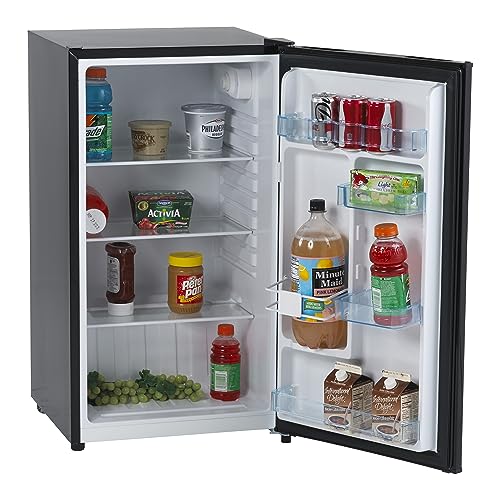 West Bend Mini Fridge Compact Refrigerator for Home Office or Dorm, Auto Defrost with Reversible Door, Energy Star Rated, 3.2-Cu.Ft., Black