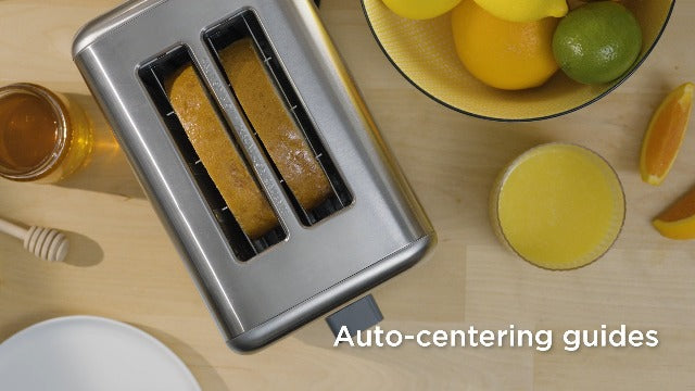 BELLA Stainless Steel 2 Slice Toaster with Extra Wide Slots & Removable Crumb Tray - 6 Browning Options, Auto Shut Off & Reheat Function - Toast Bread, Bagel & Waffle