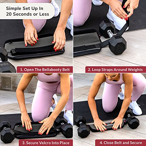 Exercise Hip Thrust Belt, Easy to Use with Dumbbells, Kettlebells, or Plates, Slip-Resistant Padding that Protects Your Hips for the Gym, Home Workouts, or On the Go