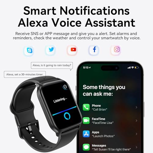 Gydom Smart Watch for Men - Answer/Dial Call & Alexa Built-in, 1.8" Touch Screen Fitness Watch with Heart Rate SpO2 Sleep Monitor, 100 Sports Modes, IP68 Waterproof Activity Tracker for iPhone Android