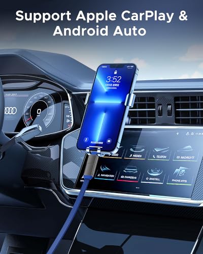4 in 1 USB C Cable Lightning Cable PD 60W/3A Fast Charging & Data Sync Flat Braide Multi Charging Cable Lightning/Type C/USB A Ports for iPhone 15/15 Pro/15 Plus/15 PM iPad MacBook Samsung, 5ft Blue