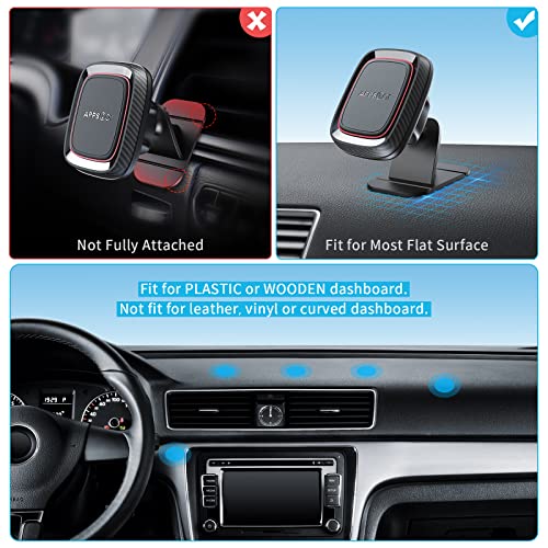 [2 Pack] Magnetic Phone Holder for Car, APPS2Car [Super Strong Magnet] Phone Mount for Car, Dashboard Magnetic Car Phone Holder Mount with Strong VHB Adhesive Mounting, Compatible with iPhone, Samsung