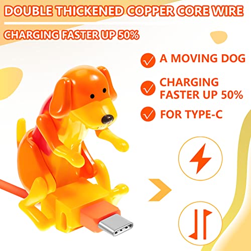 Frienda Dog Charging Cable Dog Smartphone USB Cable Charger USB Data Transmission Mini Humping Dog Cable for USB Charging Cable of Mobile Phones, Only Compatible with Type-c(Cute Style, 1 Pcs)