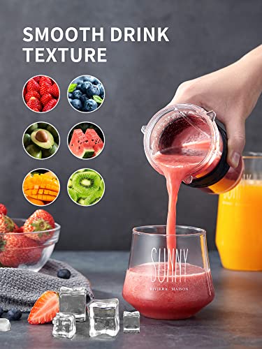 Personal Blender with 2 x 20oz Travel Bottle and Coffee/Spices Jar, Portable Smoothie Blender and Coffee Grinder in One, 500W Single Serve Blender for Shakes and Smoothies, BPA free(Black)