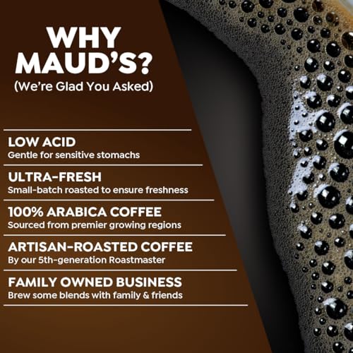 Maud's Dark Roast Coffee Pods, 100 ct | Tall, Dark & Handsome Coffee Blend | 100% Arabica Dark Roast Coffee | Solar Energy Produced Recyclable Pods Compatible with Keurig K Cups Maker